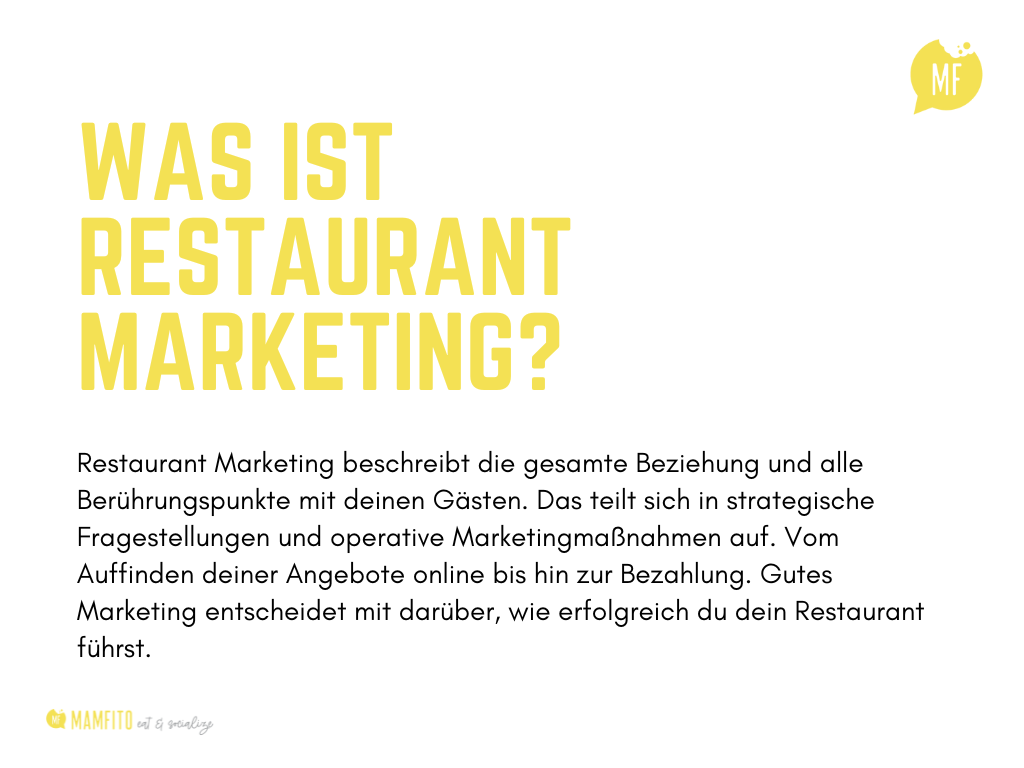 Unter den Begriff Restaurant Marketing fallen viele verschiedene Themen, die du als Gastronom kennen solltest.