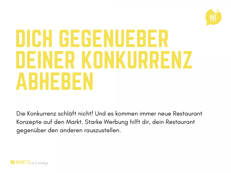 Das Restaurant gegenüber der Konkurrenz mit Werbung abheben