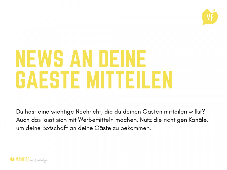 Werbung für die Kommunikation mit Restaurantgästen