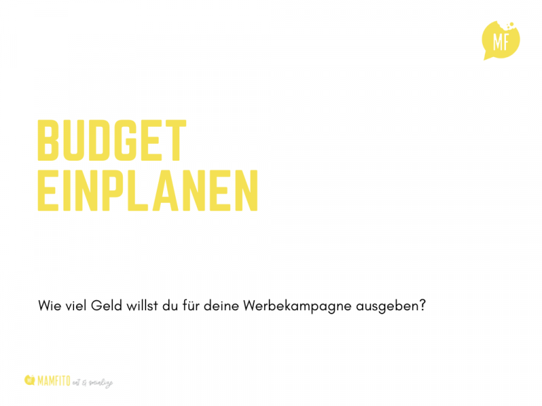 Budgetplanung ist wichtig
