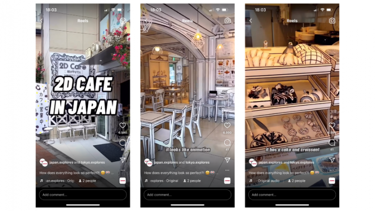 auch ein 2D Cafe weckt die Neugierde von Gästen